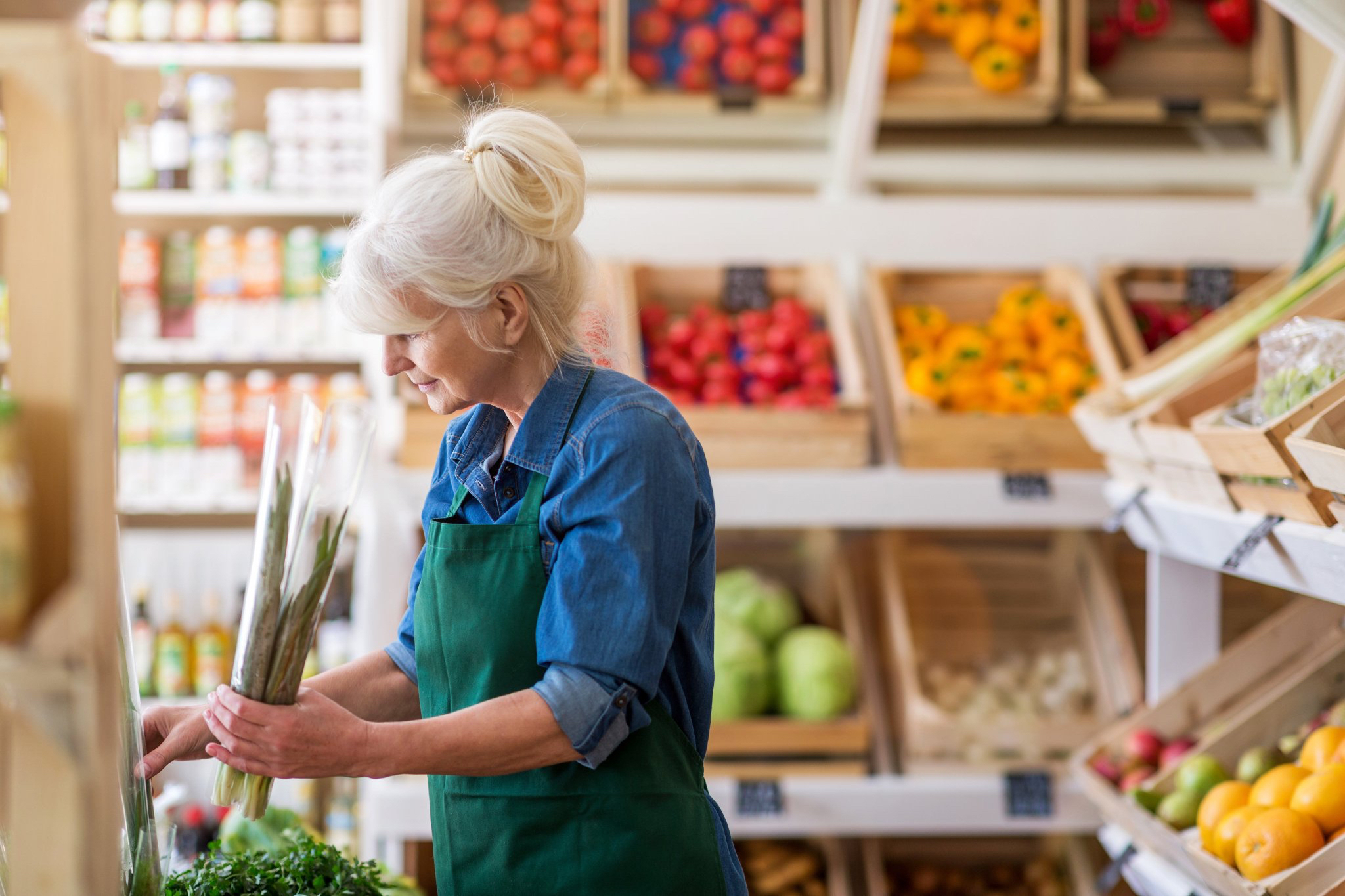 woman shopping for food